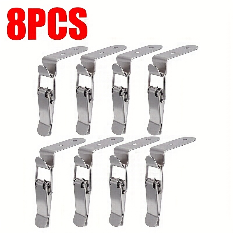 2/4/8pcs 90 Degree Duckbill Snap Hook Silver Metal Snap Ring Loaded Pull Type Snap Home Wooden Box Spring Clip