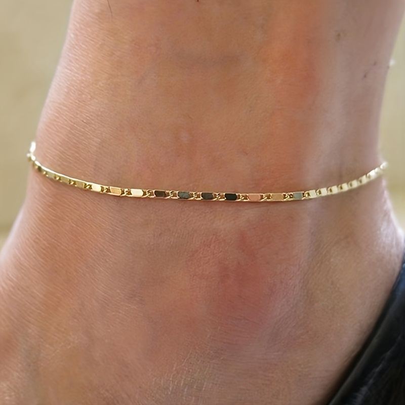 

1 Pc Thin Chain Anklet Alloy Jewelry Elegant Leisure Style Suitable For Women Daily Casual