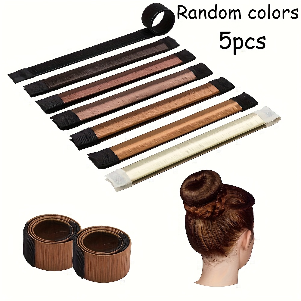 Image of 5pcs Bun Maker Hair Styling Accessories, Nylon Main Material, Perfect For Hairstyles, Ideal Gift , Hairstyle Creation | Decorative Ties | Durable Nylo Random Mixed Color