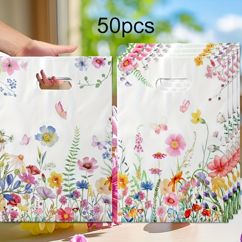 Small Size Gift Bag, Small Flowers, & Lavender Elements Cute Handbag