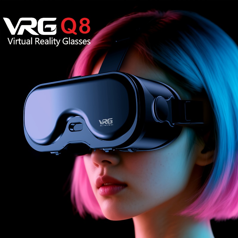1pc 3D VR Headset, Upgraded Lenses, Ultra-Clear 4K Smart Virtual Reality VR Glasses, IMAX Theater-Level Experience, Adjustable for Myopia, VR Headset Suitable for iPhone and Android Phones