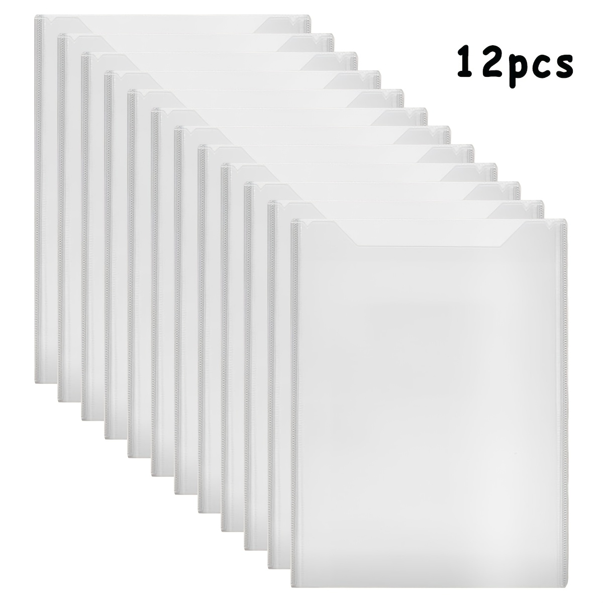 TEMU 12pcs Pvc Scrapbooking Paper & Craft Organizer Folders - Plastic Binders With 8.5 X 11 Paper Storage Suitable For Printer, Photo, Cardstock,