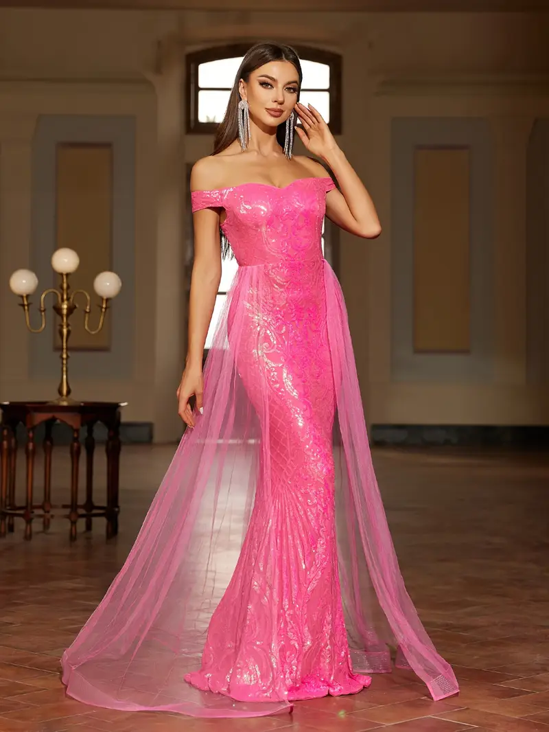 womens shoulder formal gown elegant party wedding - Temu Mauritius womens shoulder formal gown elegant party wedding - Temu Mauritius