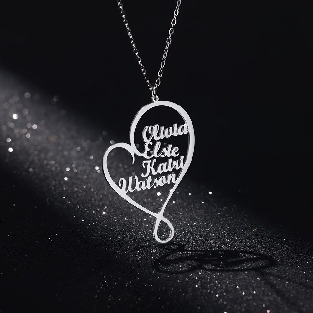 Image of Personalized Multi-name Necklace For Mother's Day, Valentine's Day, Birthday, Anniversary - Customizable In English