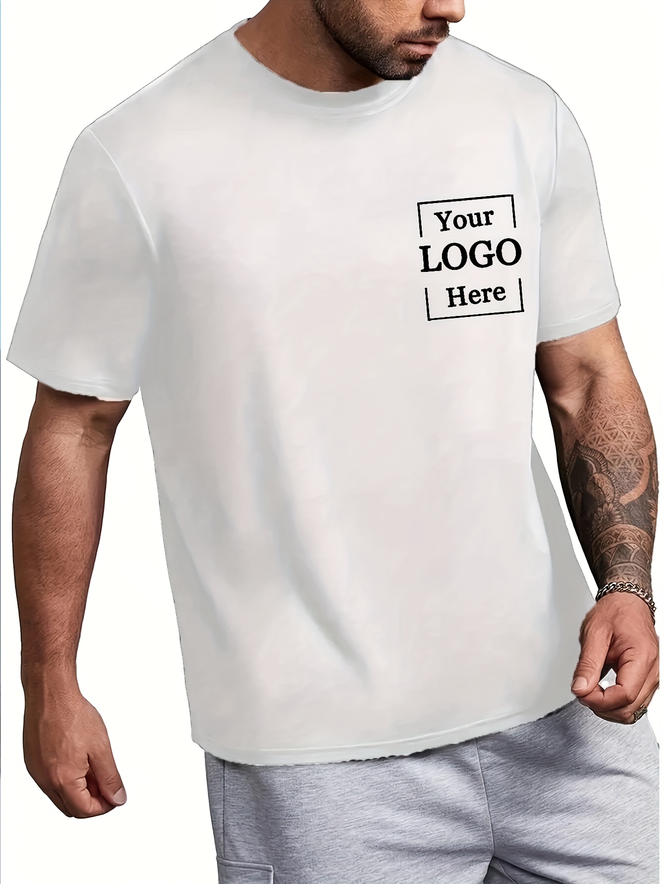 mens custom logo t shirt personalized front back printing Temu