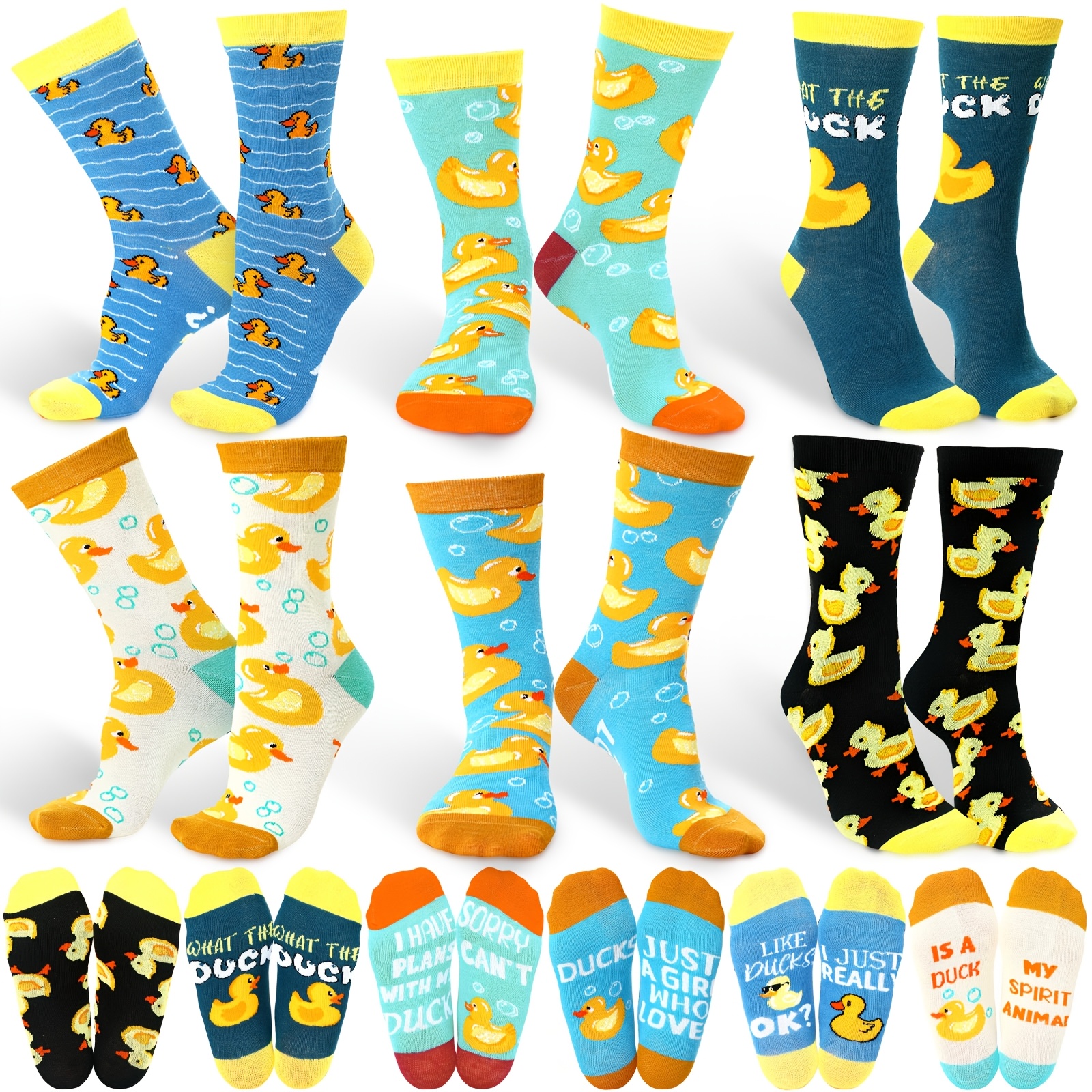 

6 Pairs Socks Gifts For Women Men For Christmas Socks Novelty Gift Idea For Animal Lover Duck Stuff Christmas Stuffer, Outus