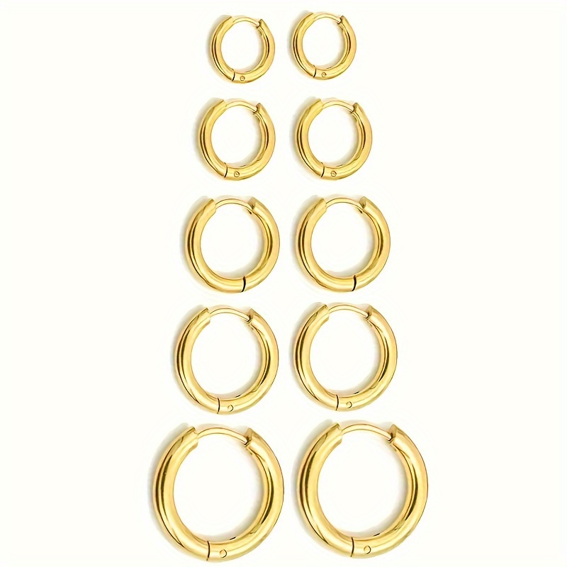 

A Set Of Women's Bracelet, Women's Small Hoop Earrings, Women's Cartilage Mini Coil Earrings, Suitable For Multiple Piercings, Women's Stud Jewelry Set.