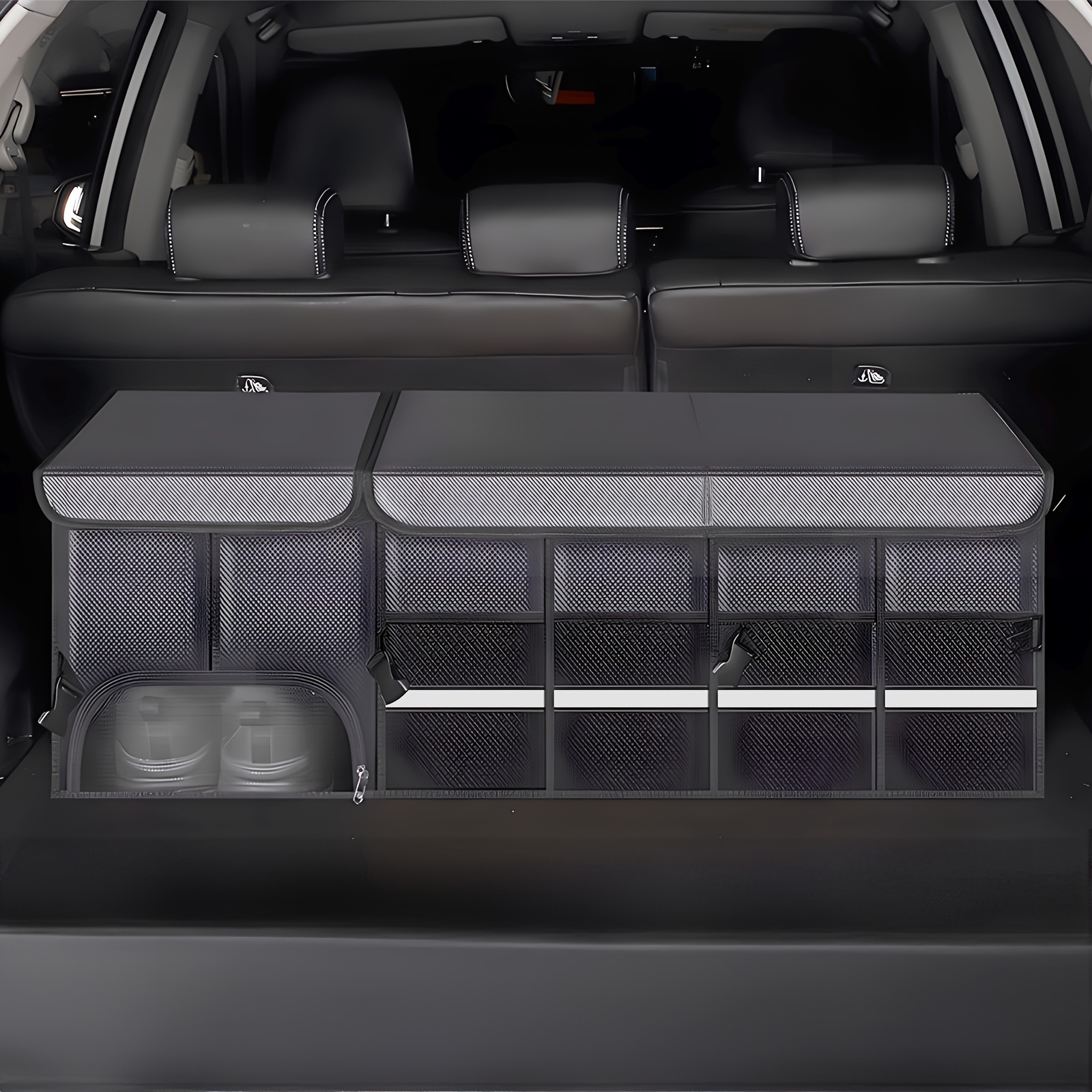 

1pcs Size Car Organizer, Organizer , Alloy , Reflective Strip For Auto, Suv, , For Emergencies, 35.4x13.8x11.8inch