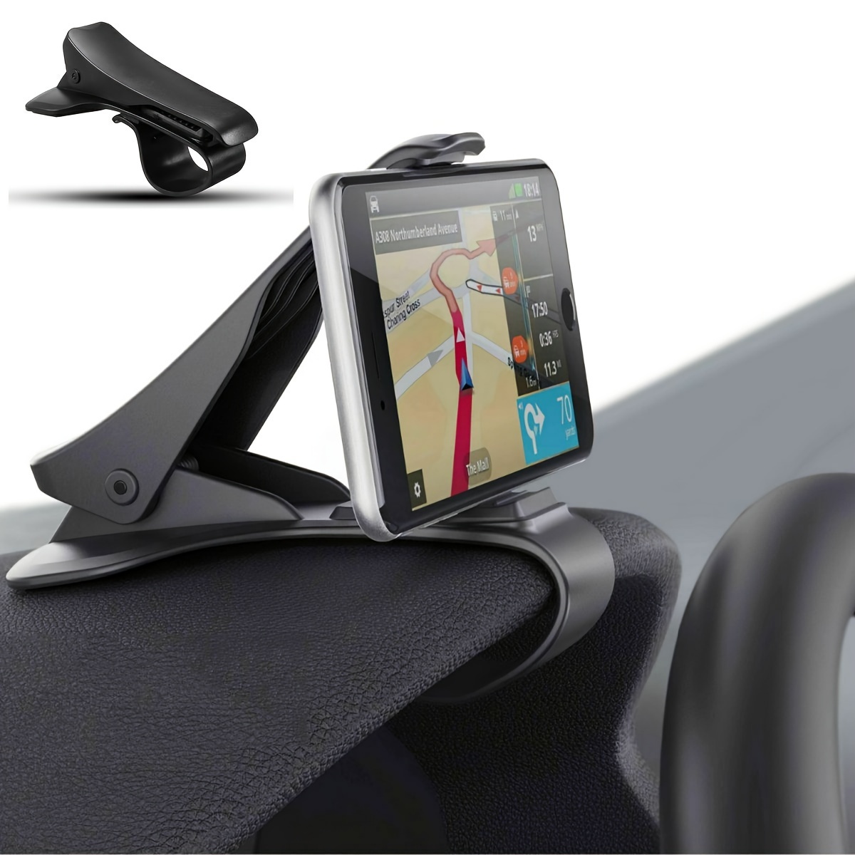 

1pc Universal Car Phone Holder - , Non-slip Dashboard Clip For Iphone, , Xiaomi, Oppo, For Vivo, - Abs Material, No Battery Needed