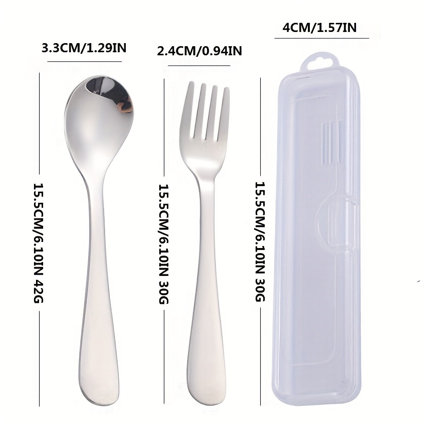 personalized customization 2pcs box portable cutlery set with   reusable stainless steel   set cute cartoon cutlery with cutlery box suitable for travel outdoor camping gift       frogs deer Product details 6