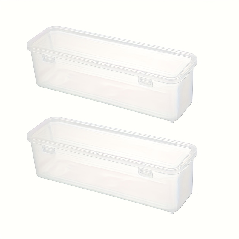 Image of 1pc/2pcs Refrigerator Organizer Bins - Large Clear Plastic Food Storage Containers With Lids, Space-saving Stackable Kitchen Storage For Fruits, Vegetables, Meats (sealable, )