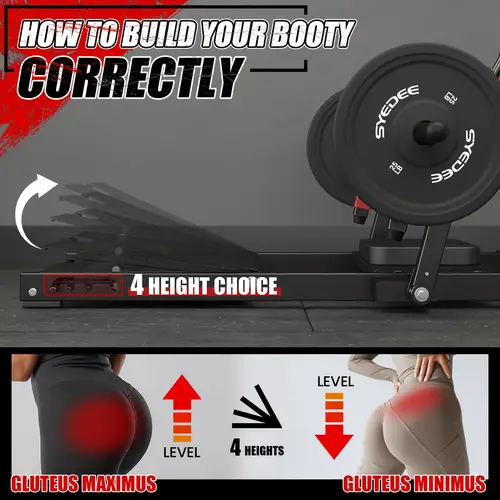 glute bridge machine heavy duty plate loaded hip thrust machine machine for glute muscles shaping red