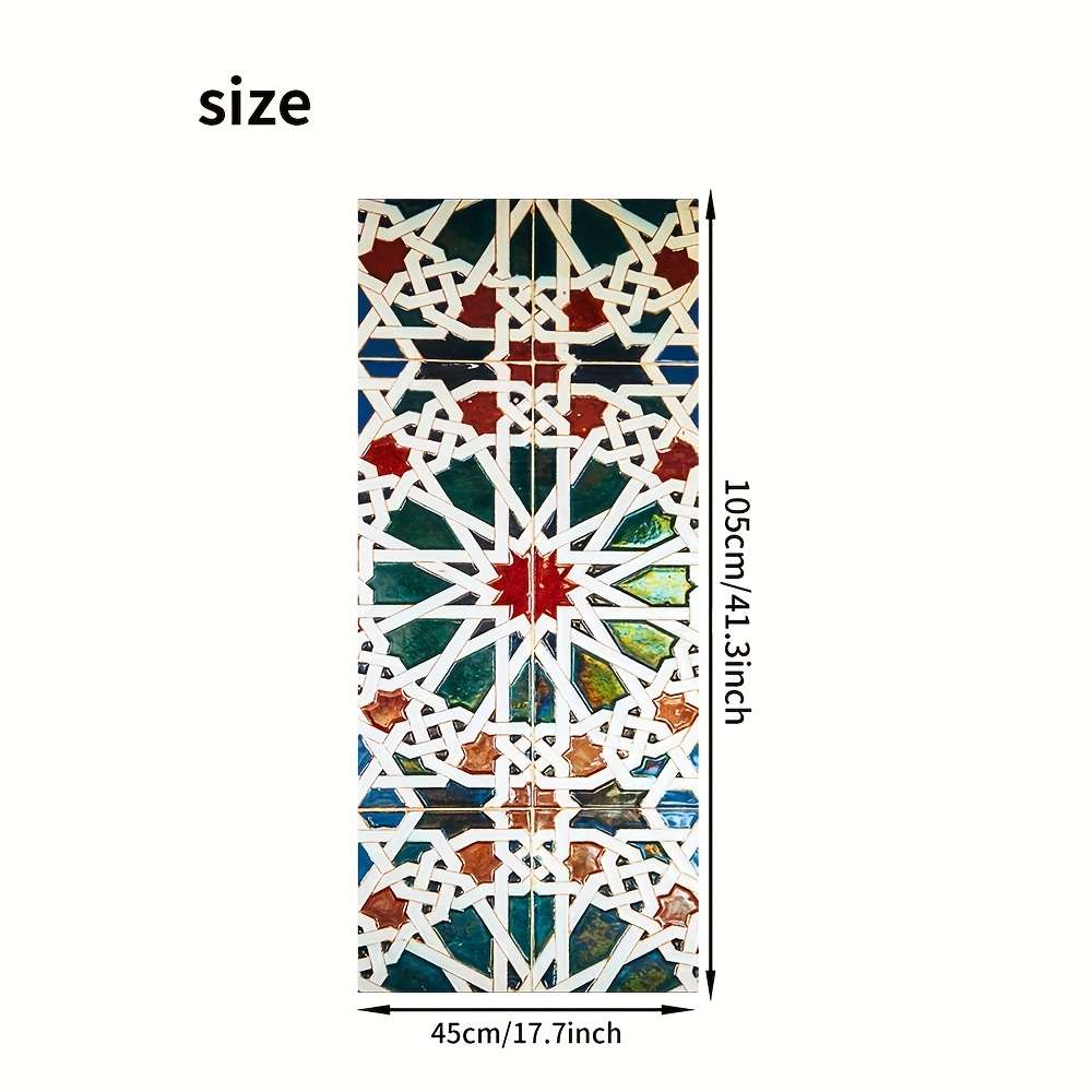 TEMU Autocollant de Fenêtre Décoratif en Verre à Transfert Électrostatique Motif Coloré, Amovible en PVC Colle