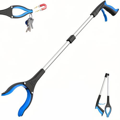 artikel foto robuuste magnetische opvouwbare grijptang met magnetische kop & ultralang bereik - geschikt voor ouderen, bediening met één hand, draagbare opvouwbare klauw voor het oppakken van kleine voorwerpen, geschikt voor reizen, tuinieren, commercieel gebruik
