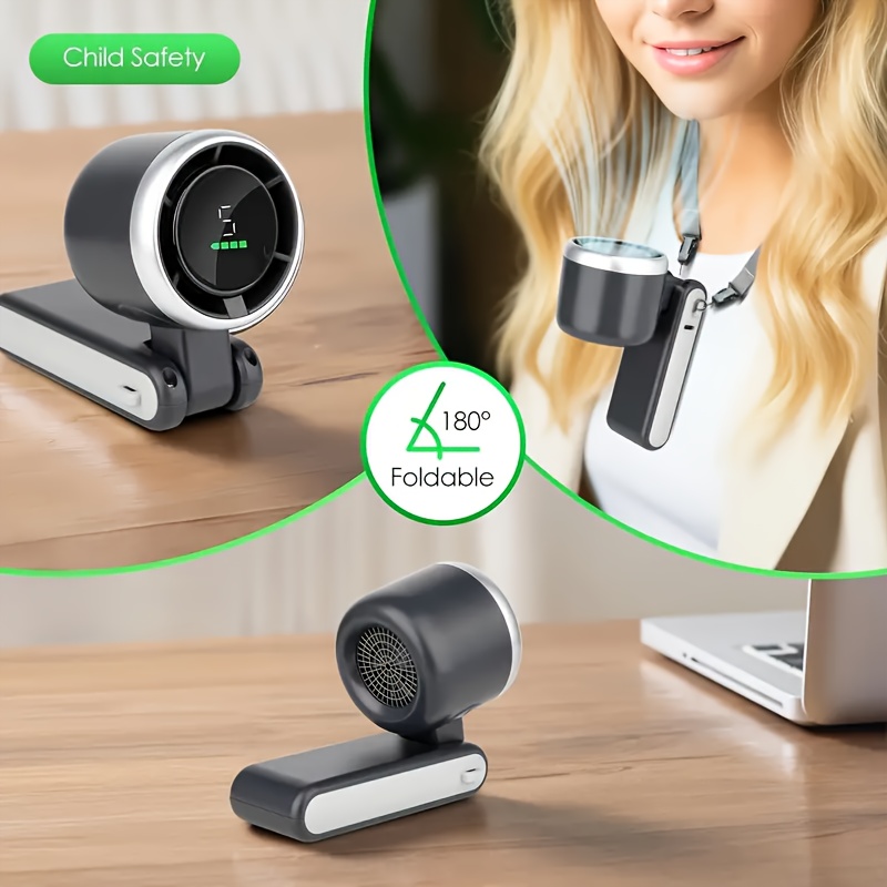 Portable Foldable Handheld Fan with USB Charging, Ultra-Quiet with 5 Adjustable Levels, Compact Design for Office Desks, Bedrooms, Dormitories, and Outdoor Travel