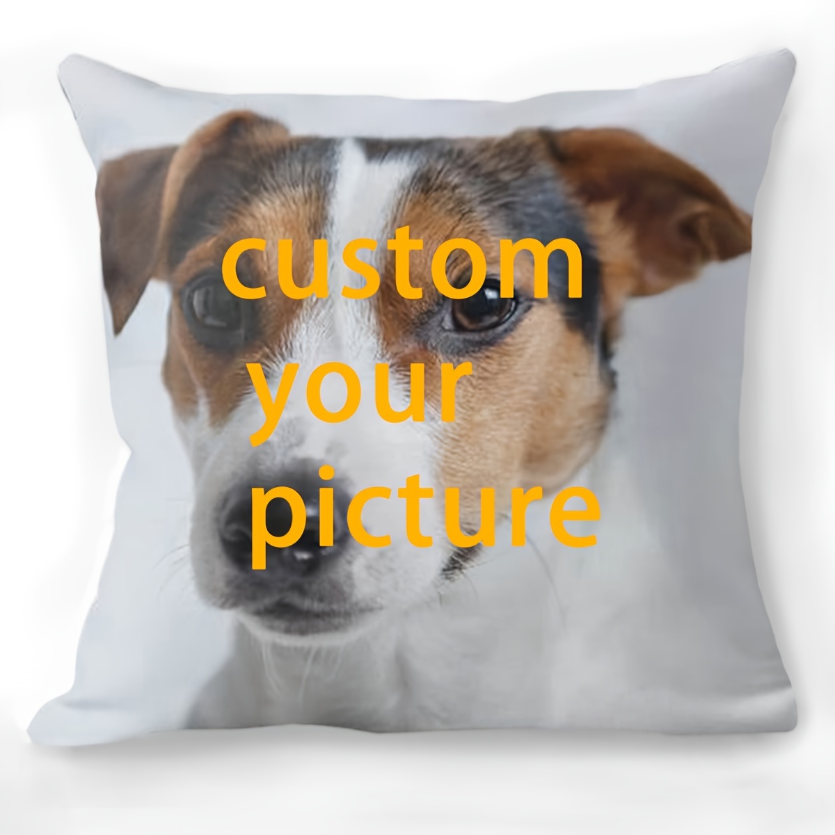 

Customizable 18x18 Inch Jack Russell Dog Pillow Cover - Soft, Contemporary Design, Machine Washable, Zipper Closure, Suitable For Sofa, Couch, And Bedroom Decor