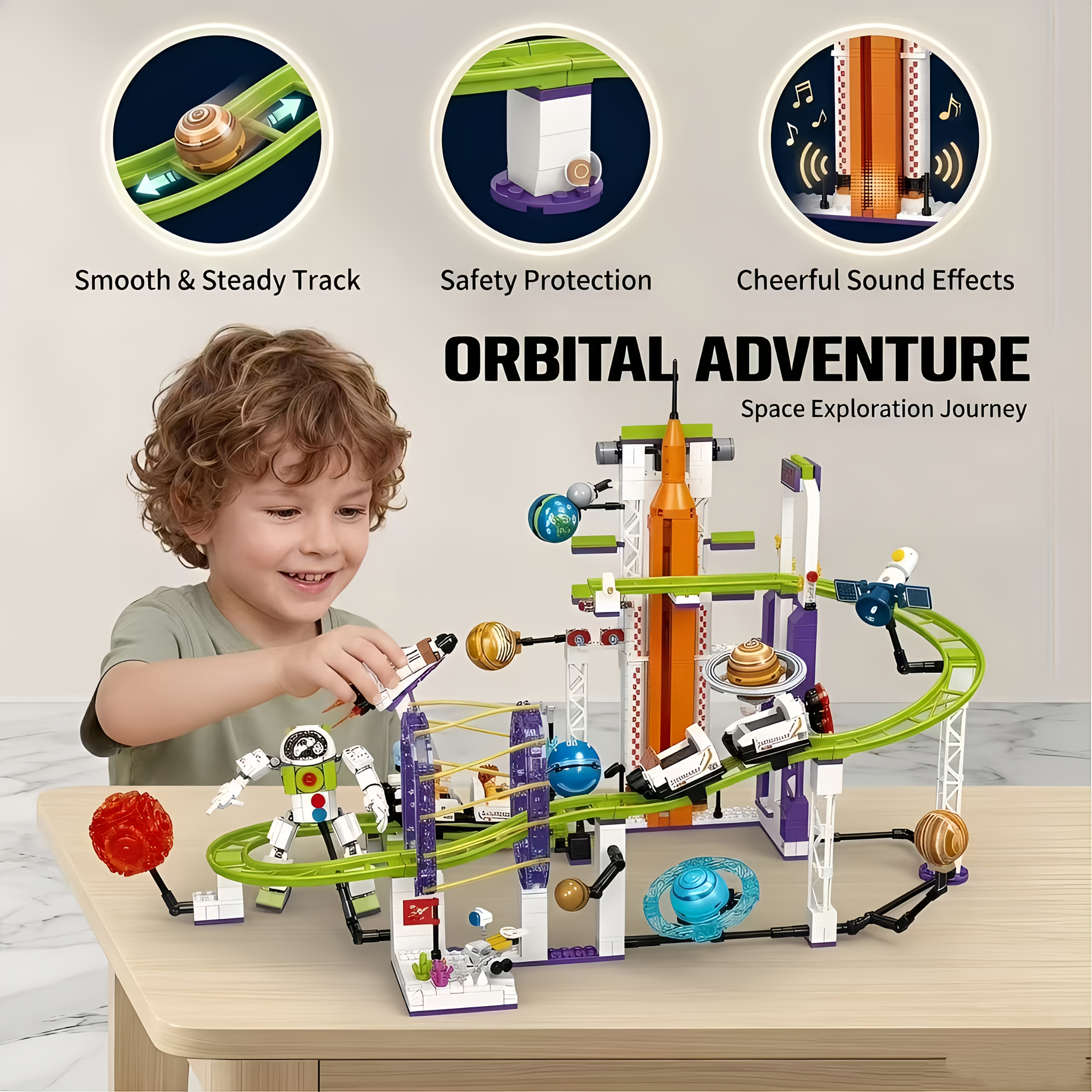 Space Roller Coaster Building Block Set