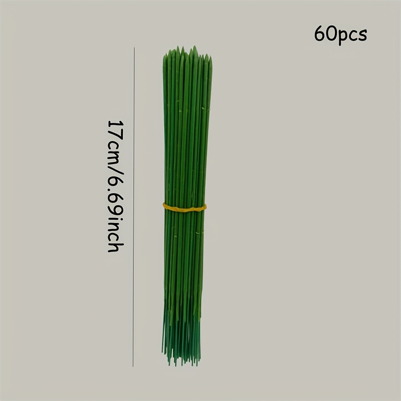 60/120/220pcs Plastic Coated Iron Flower Stems For Artificial Hydrangea Rose Heads, Wedding Decor Additions, Perfect For Halloween Thanksgiving Christmas New Year Floral Crafts