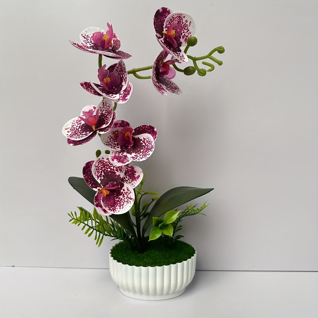 TEMU 【植木鉢付き】蘭の植栽 - レーション、リビングの本棚、デスクトップに最適なフェイクフラワー - デコレーションディスプレイ、窓辺のショーケース、人工花、フラワー - デー、母の日、その他の祭りに最適