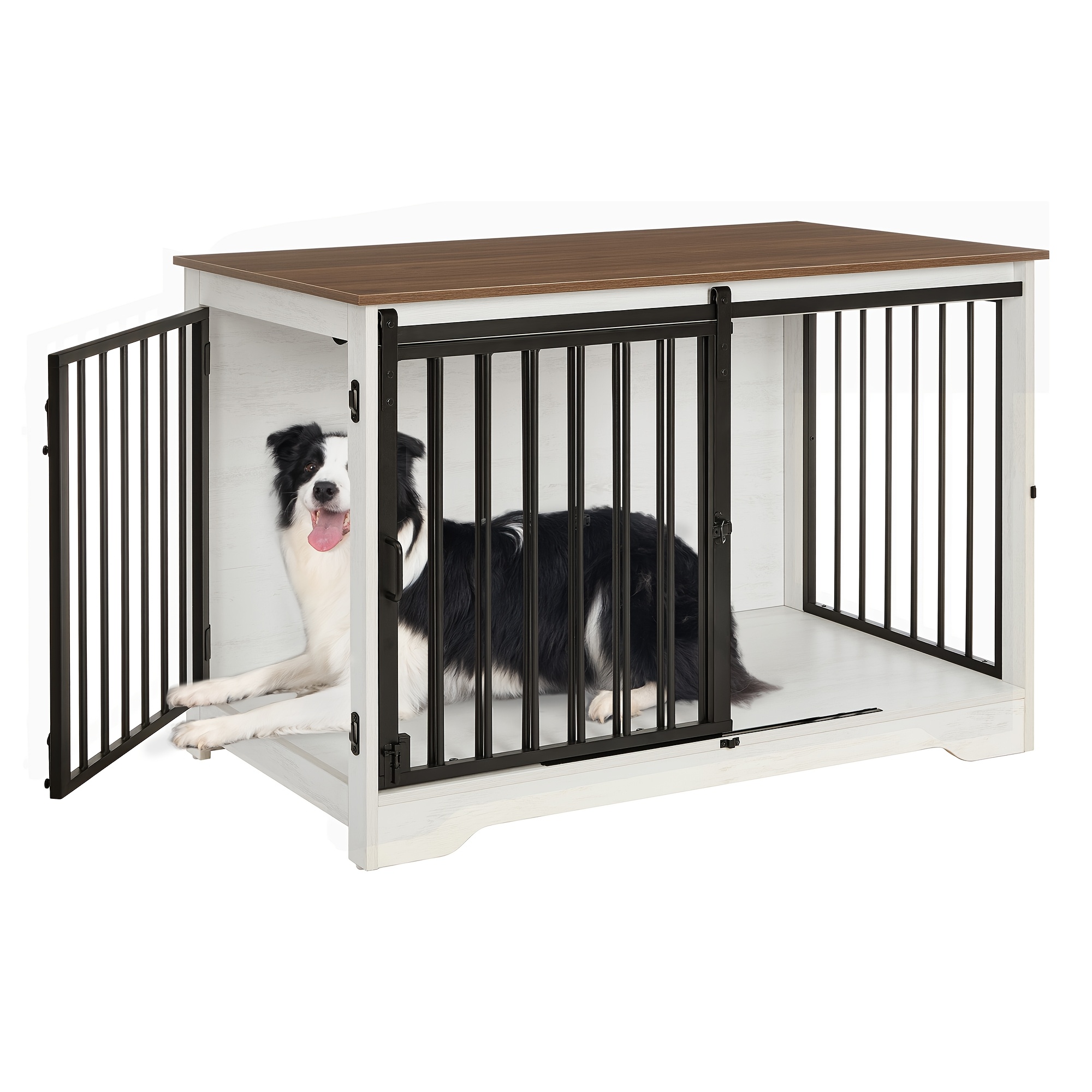 TEMU Furniture For Dog Crates, 100cm Indoor Dog Kennel With Sliding And , Contemporary , Appropriate For Small, Medium, And Large Dogs.
