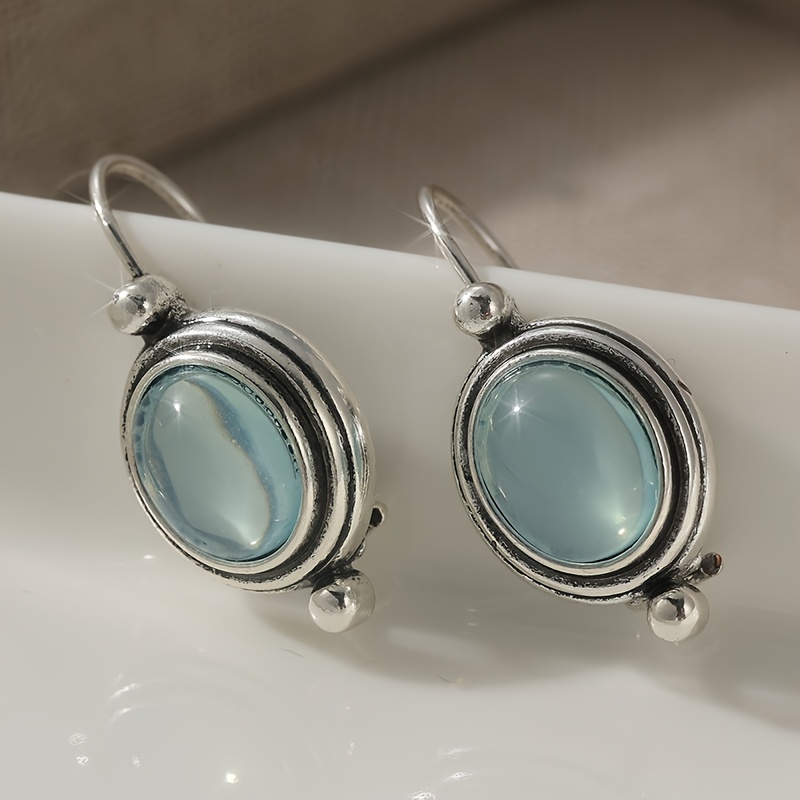 Image of Minimalist Synthetic Drop Hook Earrings, Silvery Colored Earrings, Wedding Jewelry, Birthday Christmas Valentine's Day Gift