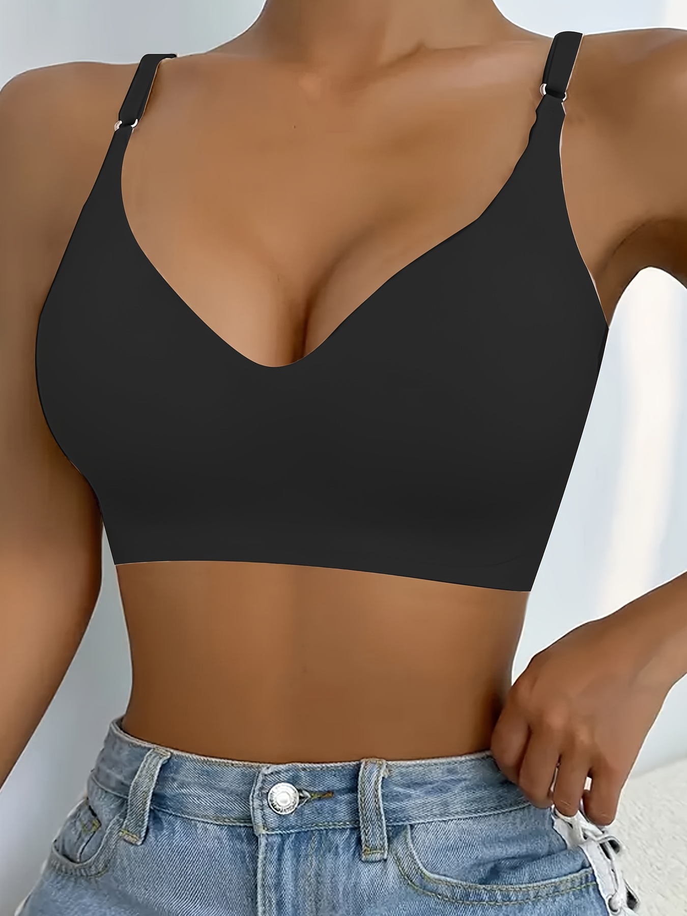 Wirefree Sports Bra V Neck Running Push Yoga Lingerie - Temu United Kingdom