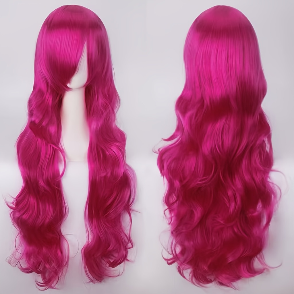 TEMU Universal Wig, Options, 80cm Long Curly Hair, Heat-resistant Synthetic Fiber Material, High Density For Full And Fluffy Texture, Suitable For
