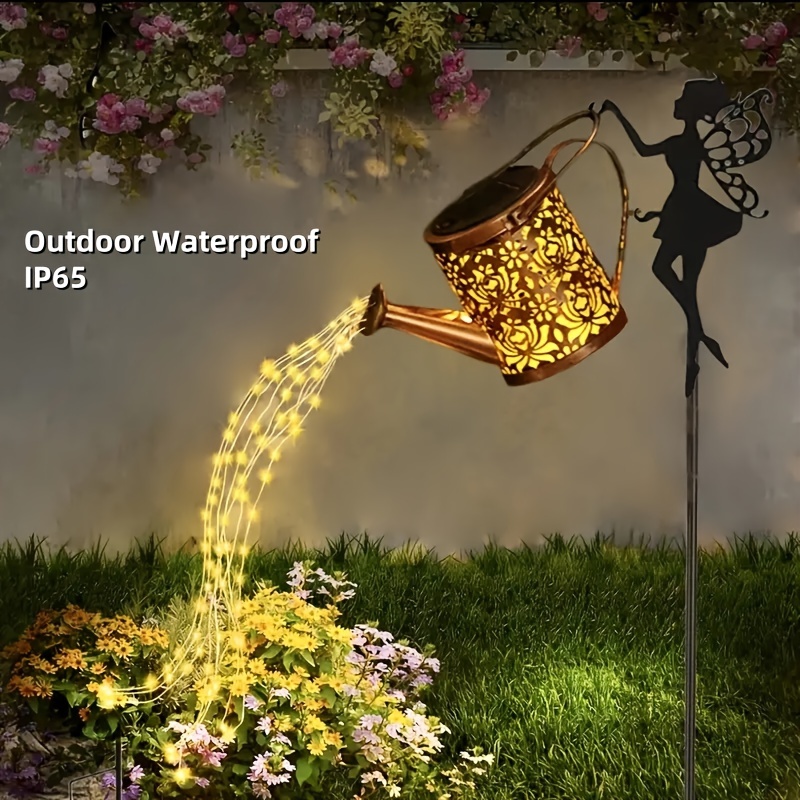 Solar-Powered Angel Kettle Fairy Light - Vintage Metal Garden Decor, Outdoor Chandelier for Lawn & Courtyard