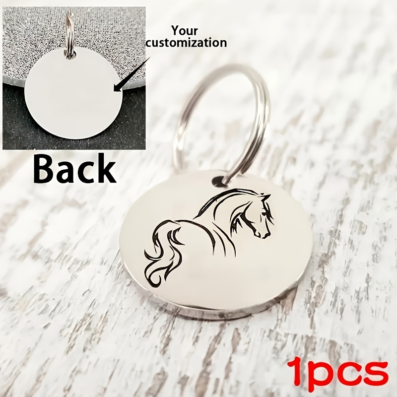 TEMU Een op maat gemaakte gepersonaliseerde gegraveerde ID-tag voor paardenliefhebbers of paardeneigenaren, een op maat gemaakte