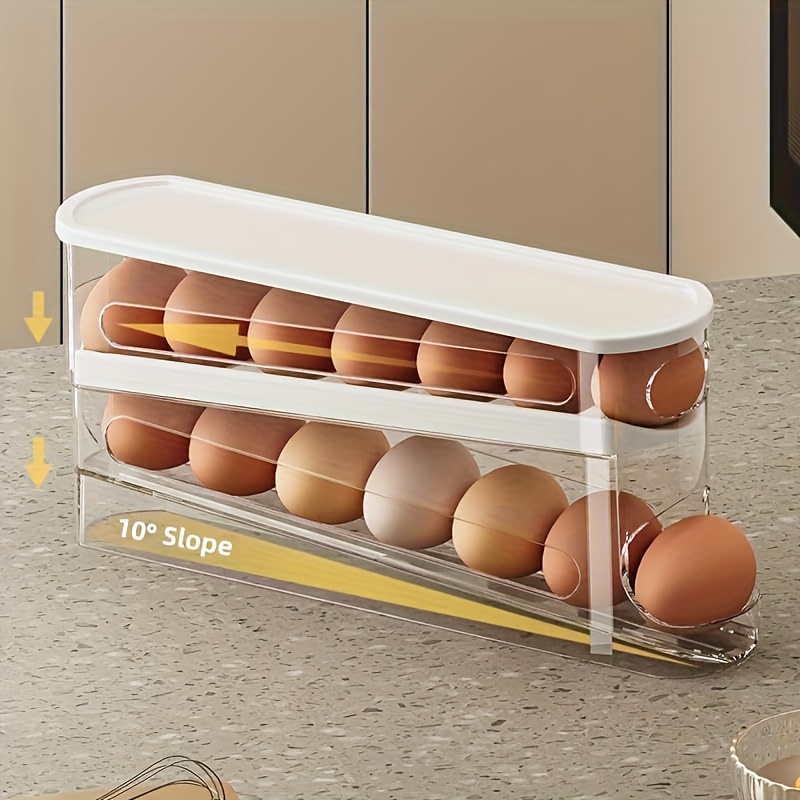 TEMU A Versatile Egg Storage Solution For Door, Designed To Hold 18 Eggs, Stackable, From Sturdy Plastic, And Does Not Need Batteries, Perfect For Organizing Your Kitchen