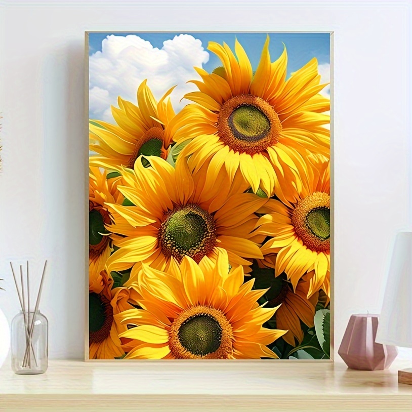 

1pc 30x40cm/11.8x 15.7 Inch Diamond Art Painting Sunflower Colorful Creative Handmade Painting, Rich Colorful Kitchen And Office Room Decor For Gift