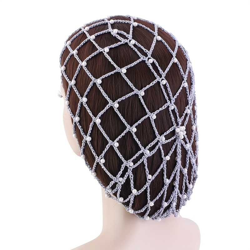 elegant handmade crochet pearl hair net women breathable Temu