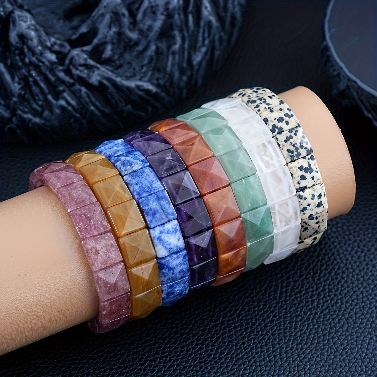 Bohemian Natural Stone Agate Beaded Bracelet for Men and Women