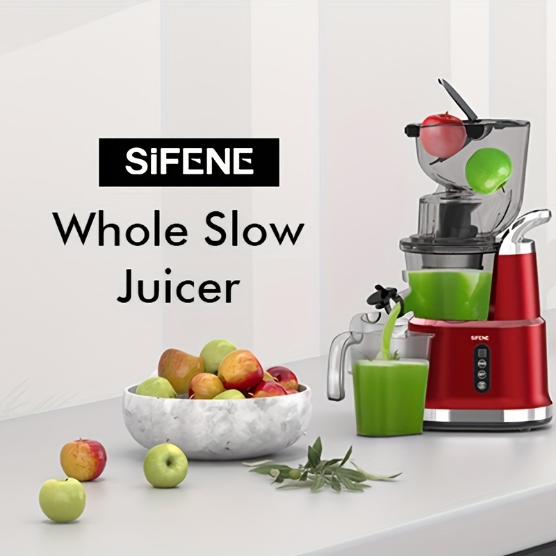 

Sifene Cold Press Juicer Machines, 83mm Opening Whole Slow Masticating Juicer, Easy- Extractor Maker For Full- Fruit & Veg Juice, , Bpa-free, Red