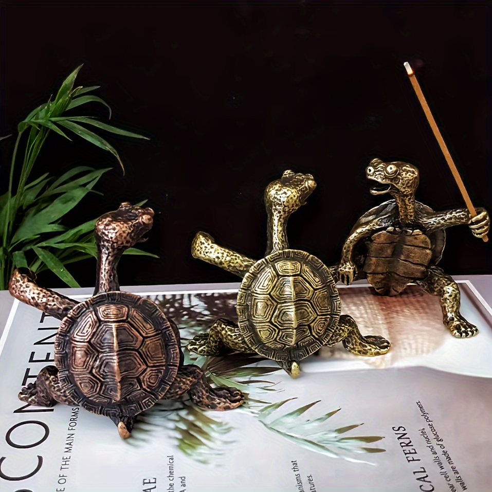 

1/2pcs Turtle , Small Fun Metal Turtle Incense Holder, Zen Meditation Home Decor For Living Room, Study, Tv Cabinet, And Office Desk