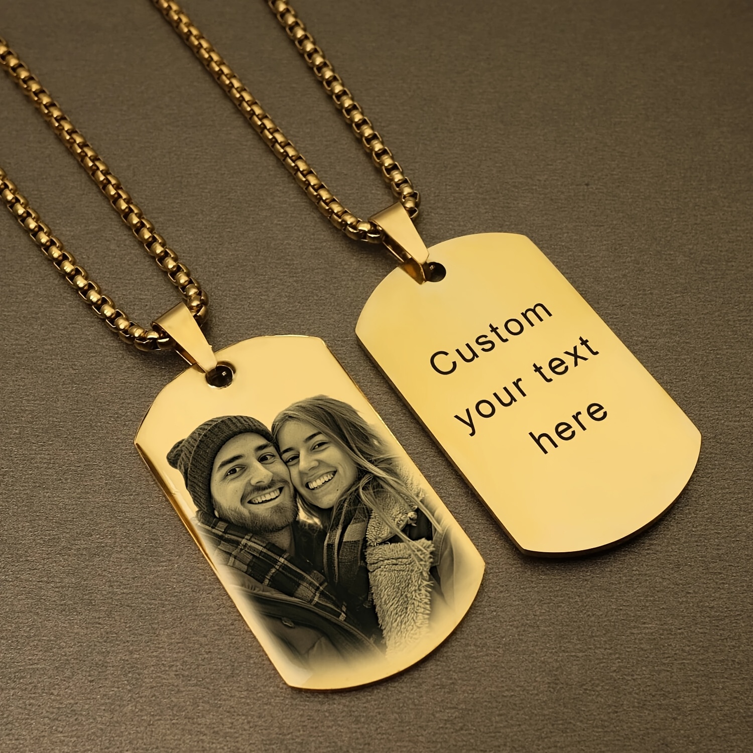 Custom Laser-Engraved Photo Necklace Pendant — Unique Gift