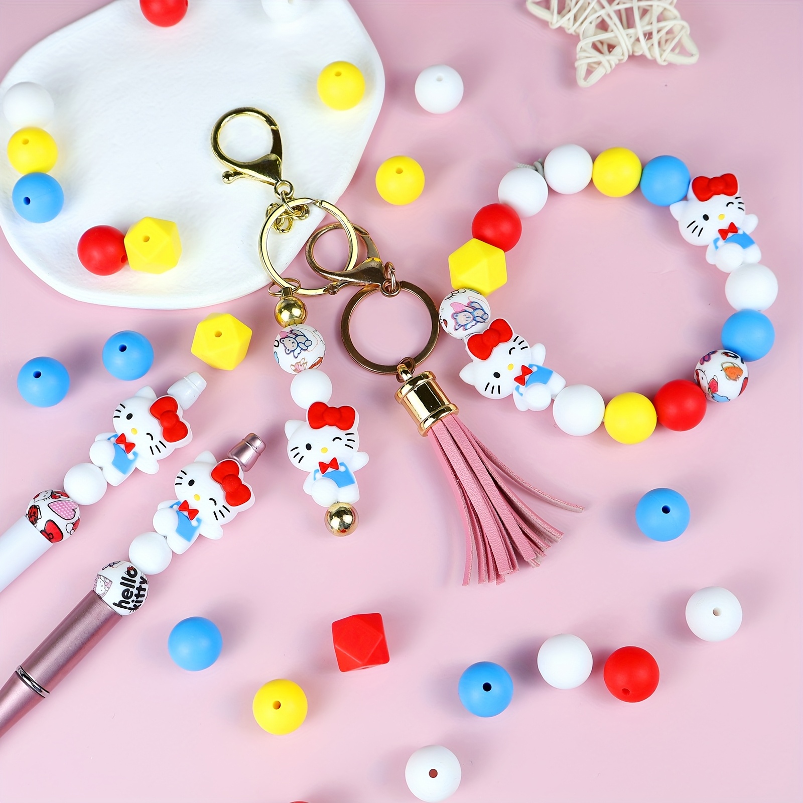 34pcs silicone beads set assorted colors Temu