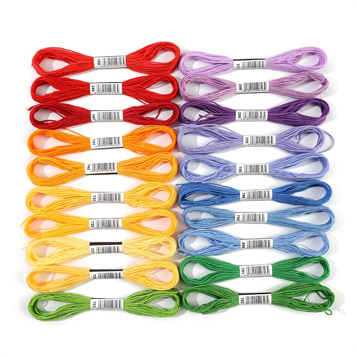 Image of [onbaglst] 20pcs High-quality Embroidery Thread, Each Piece 8 Meters Long - Mixed Multicolor Thread For Cross Stitch, Sewing, And Crafts