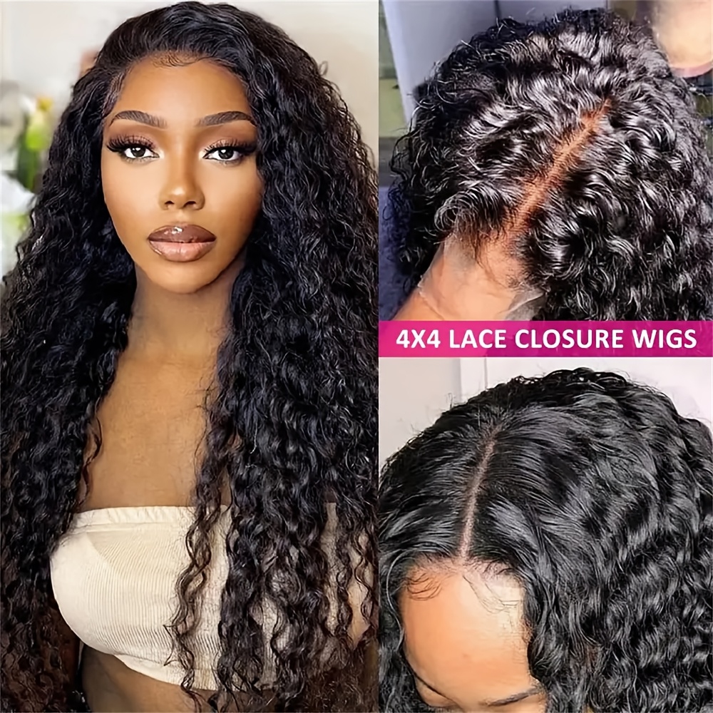 Water Wave Wet And Wavy Lace Front Wigs Human Hair For Women 12a Glueless Hd Transparent Brazilian 4x4 Lace Closure Wig Pre-plucked With Baby Hair