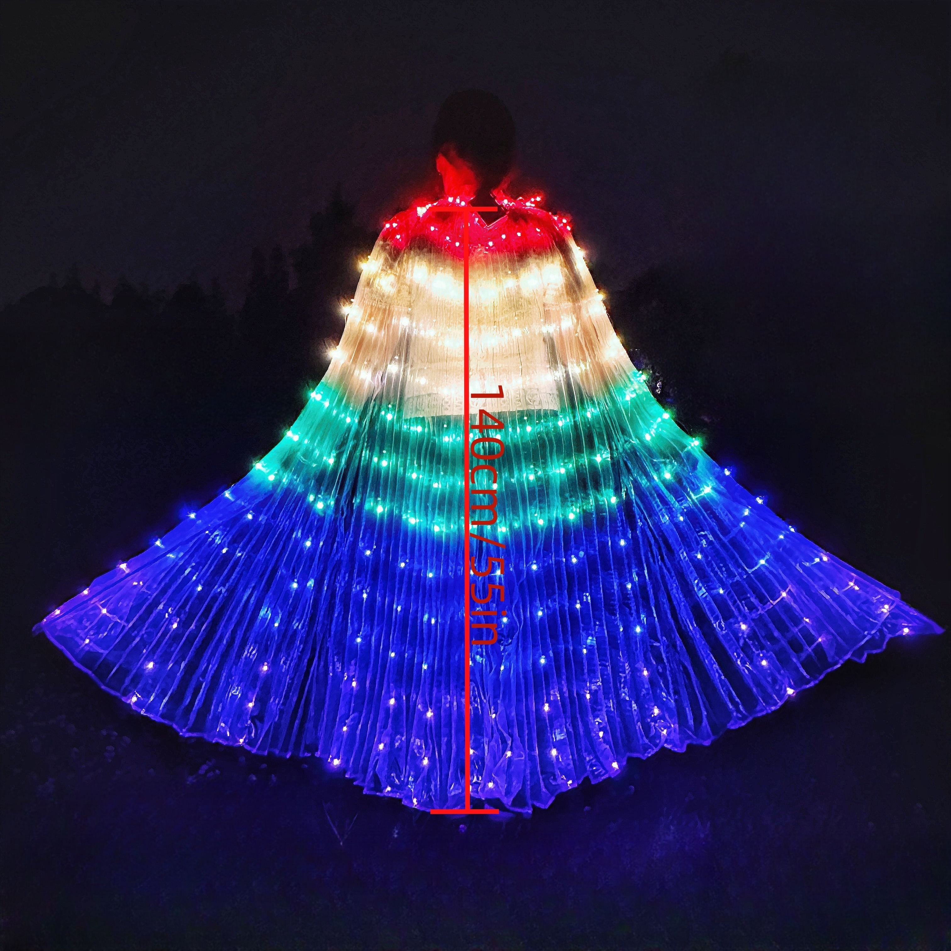 Image of Colorful Luminous Wings Belly Dance Does Not 3pcs Aa Batteries, Without Battery