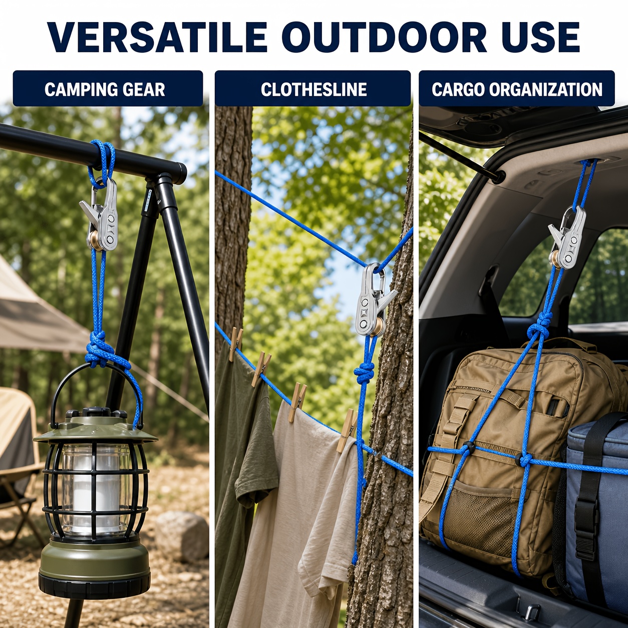 Pack of 20 Ropes with Roller Tensioners and Traction Hooks