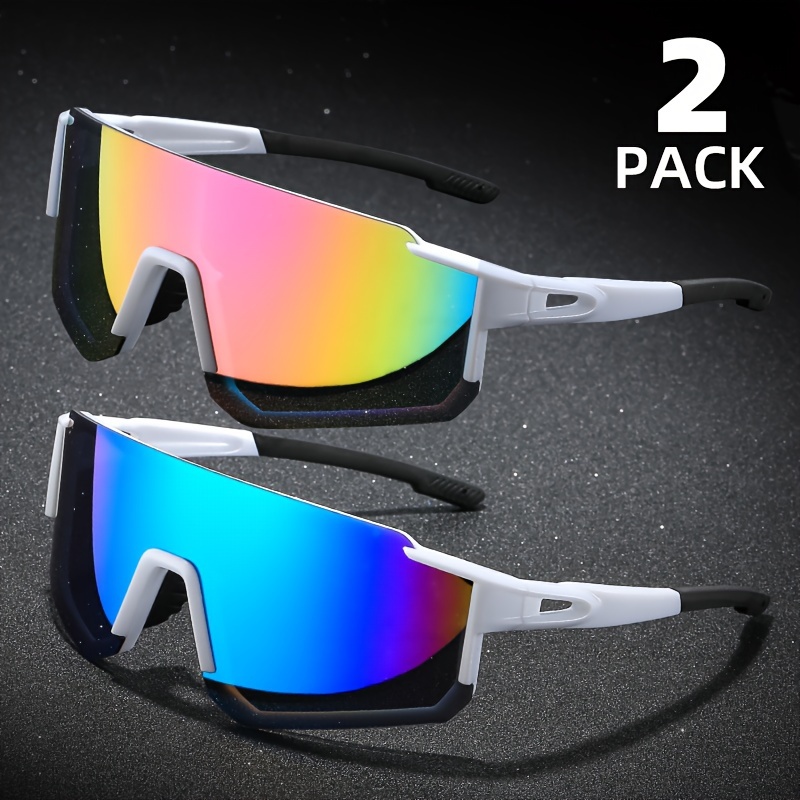 

2-pack Sports Glasses For Men & Women, Rimless Design, Pc Lens, Climbing & Cycling Eyewear, Anti-reflective, Multi-purpose Outdoor Decorative Glasses