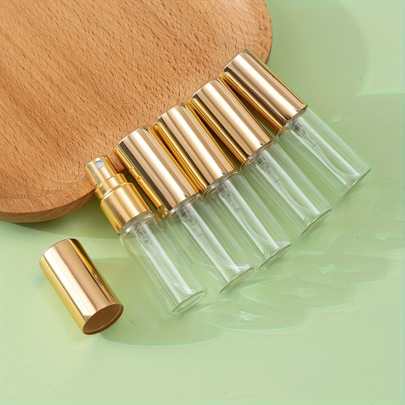 TEMU 5pcs And 4pcs Additions 5ml Perfume Spray Bottles, Including 5pcs Spray Bottles, 2pcs Funnels, 2pcs Dispensing Tools. Living Room Home Bedroom