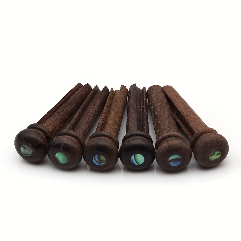 Image of 6pcs Aurromusic Acoustic Guitar Bridge Pins With Abalone Dot Inlay - , Durable & Stylish Replacement Parts For Guitarists