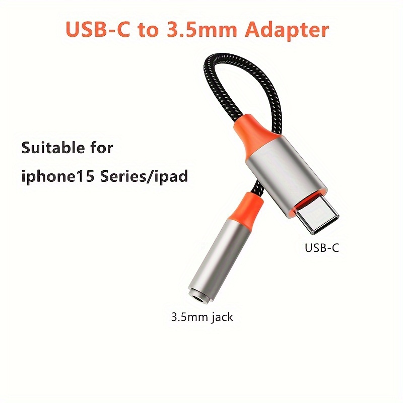 Adaptador de audio USB C a Lightning para iPhone 15 Pro Max, USB tipo C  macho a Lightning hembra, convertidor de cable compatible con iPad Pro,  Galaxy