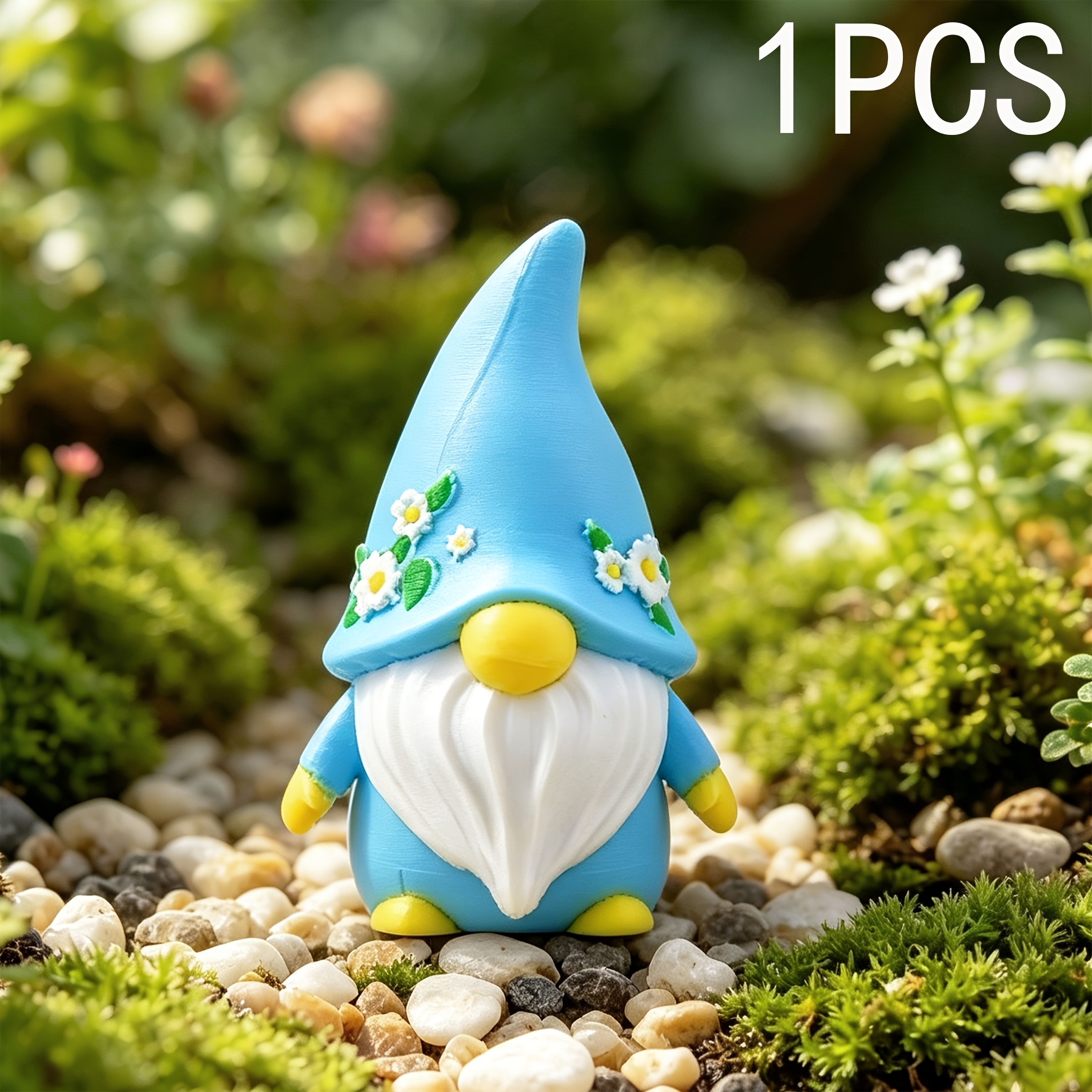 TEMU Adorable Figurine de à Pissenlits - Ornement en Plastique Bleu/Blanc/Jaune avec Pissenlits, Convient pour la Décoration de , de la Voiture et du