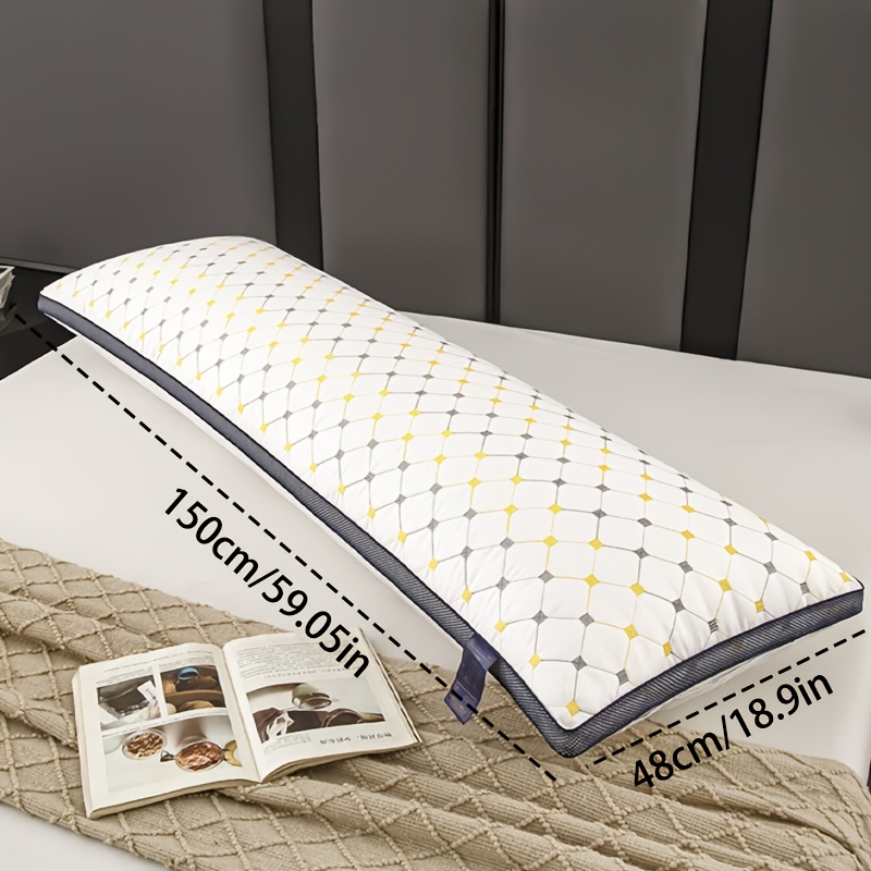 TEMU 1pc Extra Long Body Pillow - Oversized Support Cushion For Back, Neck, Pregnancy, Side Sleeping/bed/sofa - Comfortable And Breathable - Machine