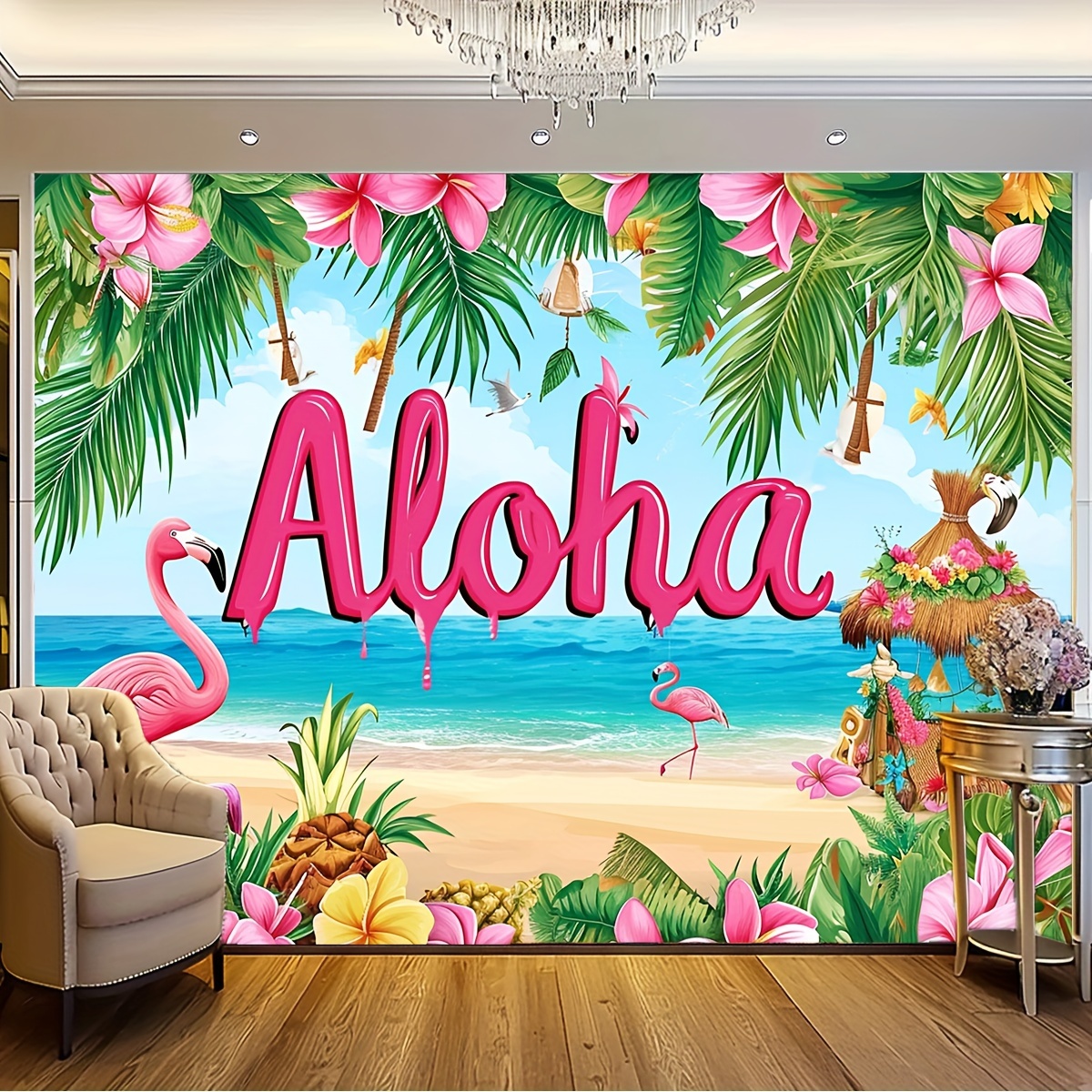 Tropical Beach Theme Aloha Summer Party Background Photo - Temu