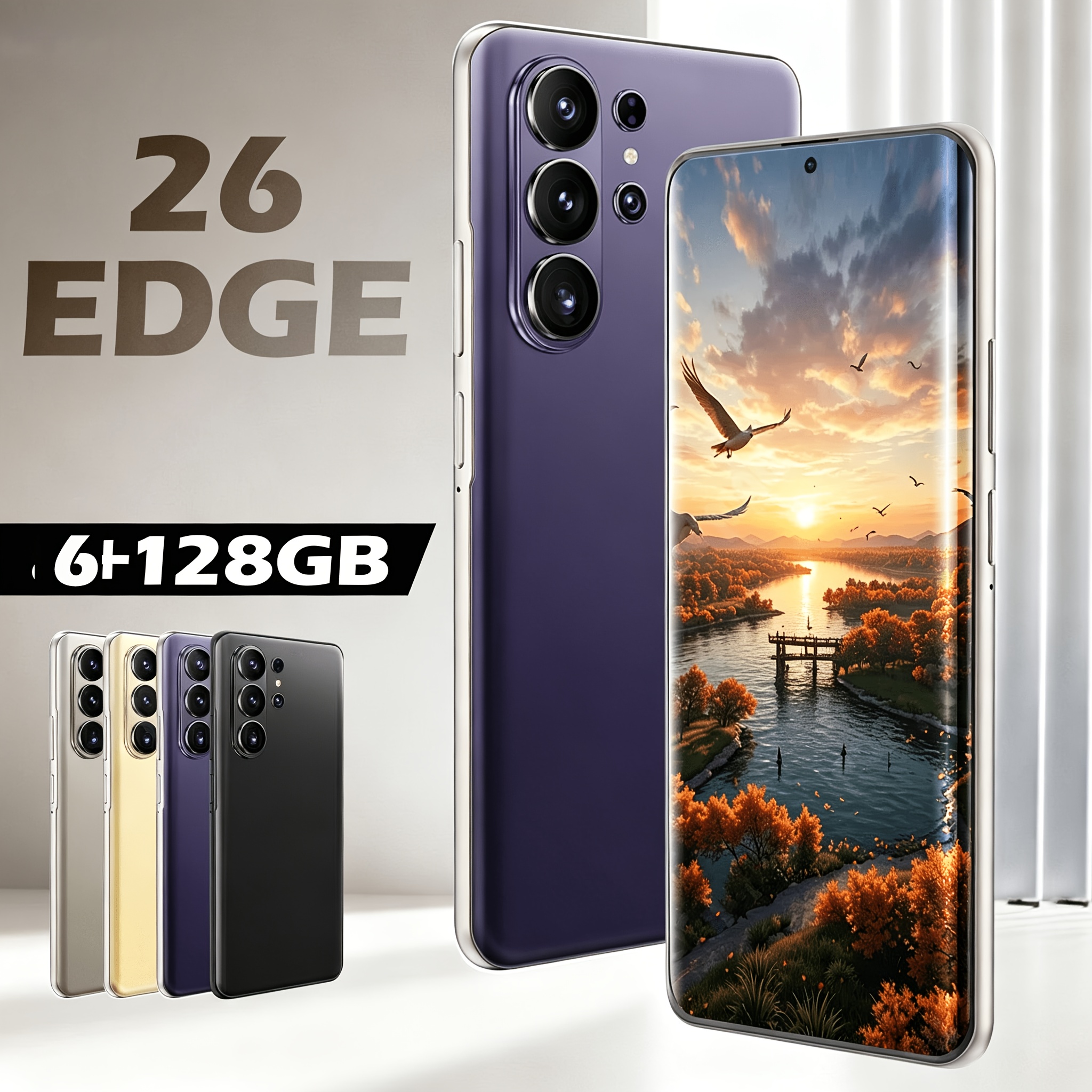 5g Curved Screen Unlocked Smartphone, Inch Hd+ Edge Display, 6gb 128gb Rom, Hd Front And Rear Cameras, Headphones, Protective Case. Perfect Gift For Birthday, Ideal Gift For Her