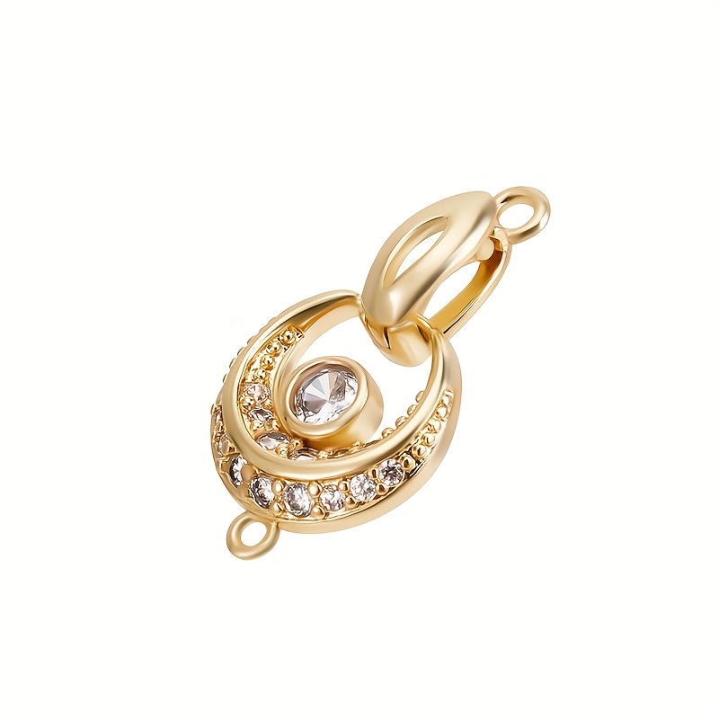 E-shop Faltbare Verschluss-Vergoldenung mit 18K Goldplattierung, Quadratischer Zirkonia, Ovaler Verlängerungsverschluss für Armband- und Halskette